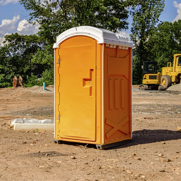 how often are the porta potties cleaned and serviced during a rental period in Gibbon